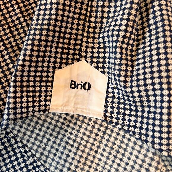 BriO by Milano Men's Long Sleeve Button Down Shirt.  Blue/White. Size XL 17.5-18 - Picture 6 of 9